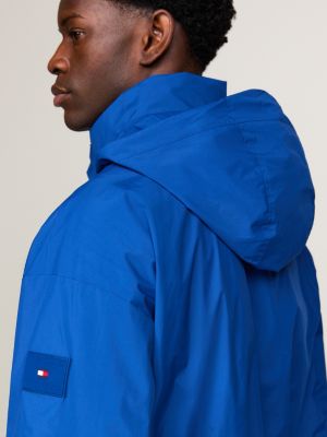 Stand Collar Water Resistant Reversible Windbreaker Jacket Blue Tommy Hilfiger