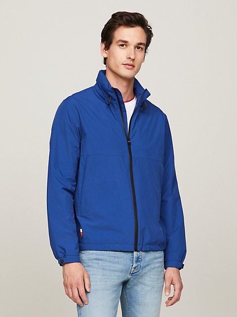 blue water resistant packable portland jacket for men tommy hilfiger
