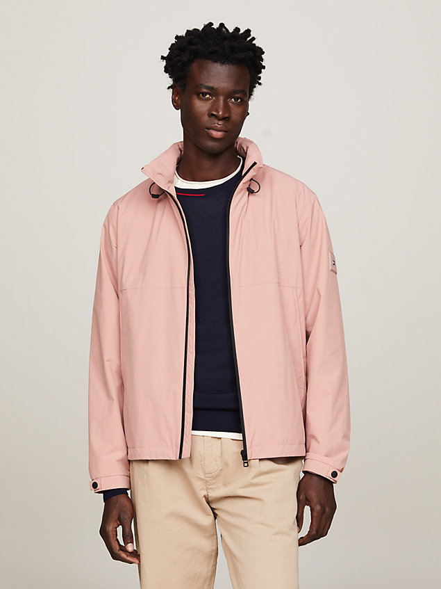 pink water resistant packable portland jacket for men tommy hilfiger