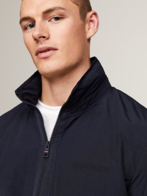 Stand Collar Hooded Windbreaker Jacket | Blue | Tommy Hilfiger