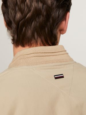 Regular Fit Bomberjacke mit geknöpften Taschen | BEIGE | Tommy 
