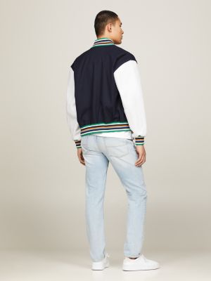 Tommy hilfiger leather varsity on sale jacket