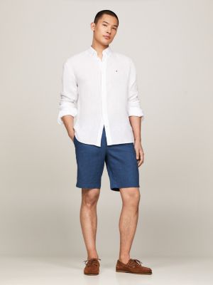 blue harlem skinny fit chino-shorts mit tunnelzug für herren - tommy hilfiger