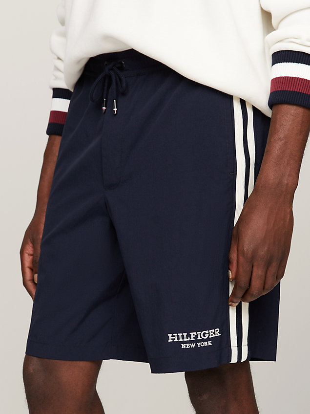 blue logo embroidery bermuda shorts for men tommy hilfiger