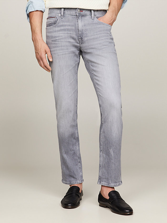 denim jeansy denton o dopasowanym prostym kroju dla mężczyźni - tommy hilfiger