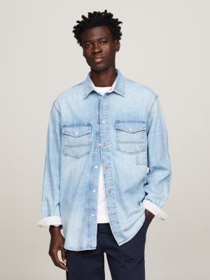 Denim shirt with elbow 2024 patches