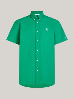 Th Monogram Regular Short Sleeve Shirt Green Tommy Hilfiger