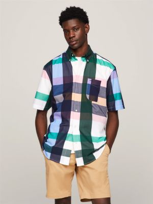 Check Regular Fit Short Sleeve Shirt | Blue | Tommy Hilfiger