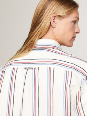 Paper Touch Stripe Regular Fit Shirt, Beige