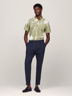 Tropical Print Short Sleeve Poplin Shirt | Green | Tommy Hilfiger