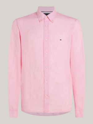  Fast Delivery, Tommy Hilfiger Pigment Dyed Linen Shirt Peach  Dusk