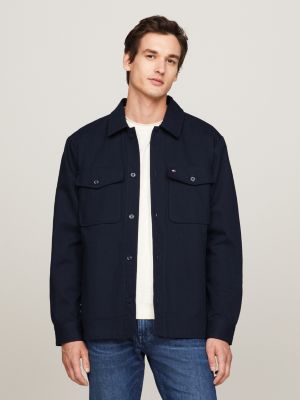 Twill Relaxed Fit Shacket | Blue | Tommy Hilfiger