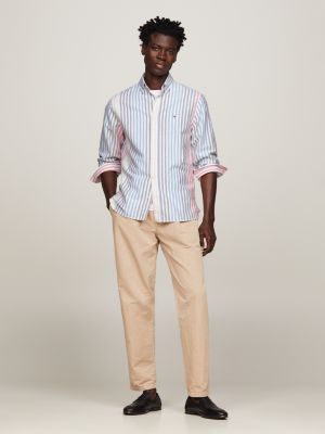 Khaki pants best sale striped shirt