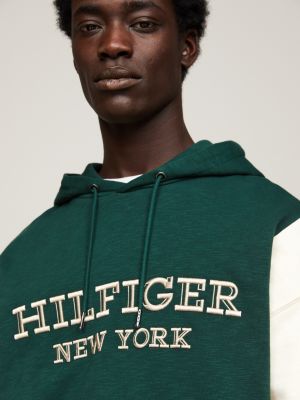 Hilfiger Monotype Colour-Blocked Hoody | Green | Tommy Hilfiger