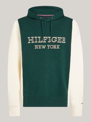 Hilfiger Monotype Colour-Blocked Hoody | Green | Tommy Hilfiger