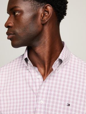 Pink check hotsell shirt mens