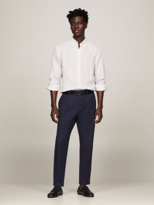Linen Stripe Regular Fit Shirt | Beige | Tommy Hilfiger