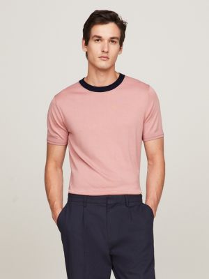 Pink tommy outlet hilfiger crew neck