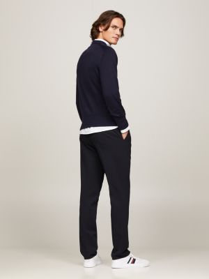 Smart Casual Tonal Stripe Knit T-Shirt | Blue | Tommy Hilfiger