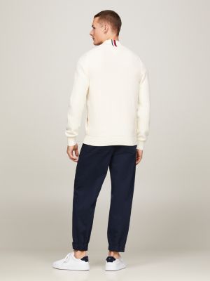 Baseball Collar ZipThru Jumper Beige Tommy Hilfiger