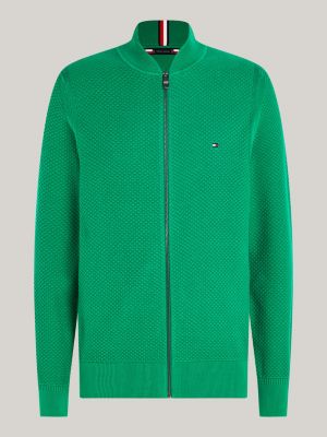 Baseball Collar ZipThru Jumper Green Tommy Hilfiger