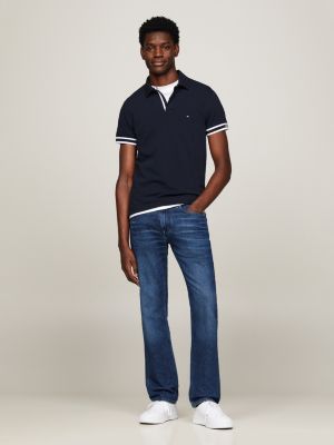 blue hilfiger monotype slim fit poloshirt mit logo für herren - tommy hilfiger