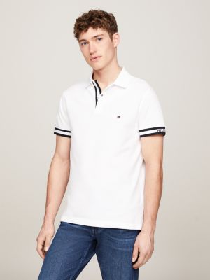 Polo ajusté à logo monotype Hilfiger | Blanc | Tommy Hilfiger