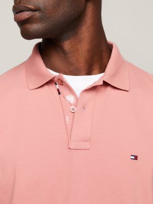 Regular Fit Poloshirt mit Print unter Kragen | Rosa | Tommy Hilfiger