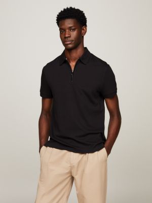 Tommy Hilfiger Men's Slim Fit Polo Shirt (Small, Black) at