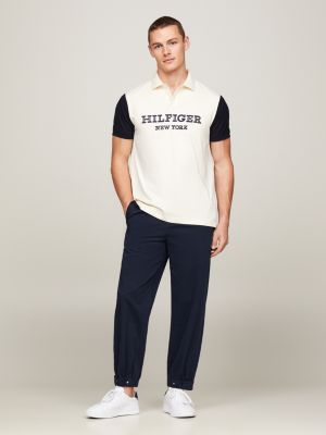 polo color block con monotipo hilfiger blue de hombres tommy hilfiger