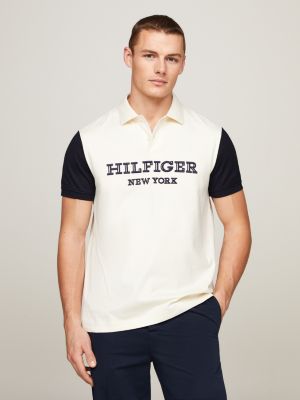 polo color block con monotipo hilfiger blue de hombres tommy hilfiger