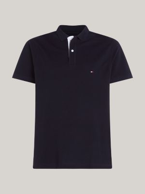 Hilfiger Monotype Contrast Placket Regular Polo | Blue | Tommy Hilfiger