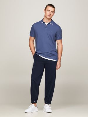 Hilfiger Monotype Tipped Regular Fit Polo | Blue | Tommy Hilfiger