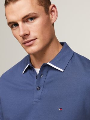 Hilfiger Monotype Tipped Regular Fit Polo | Blue | Tommy Hilfiger