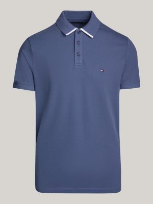 Hilfiger Monotype Tipped Regular Fit Polo | Blue | Tommy Hilfiger