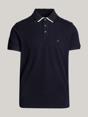 Hilfiger Monotype Tipped Regular Fit Polo | Blue | Tommy Hilfiger