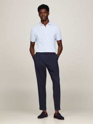 Regular Fit Textured Oxford Polo | Blue | Tommy Hilfiger