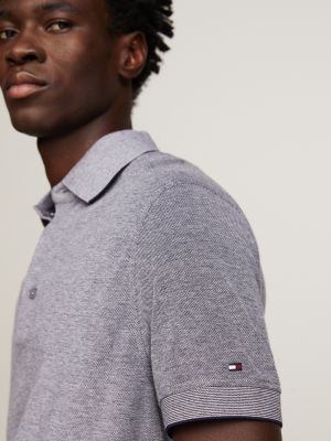 Strukturiertes Regular Fit Oxford-Poloshirt | Blau | Tommy Hilfiger