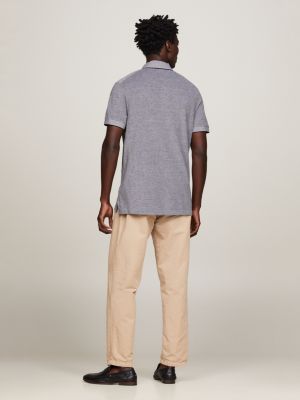 Strukturiertes Regular Fit Oxford-Poloshirt | Blau | Tommy Hilfiger