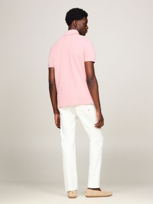 Strukturiertes Regular Fit Oxford-Poloshirt | Rosa | Tommy Hilfiger
