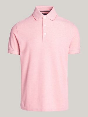Strukturiertes Regular Fit Oxford-Poloshirt | Rosa | Tommy Hilfiger