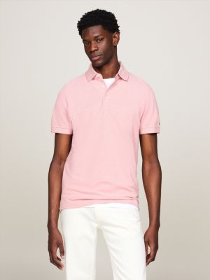 Regular Fit Textured Oxford Polo Pink Tommy Hilfiger