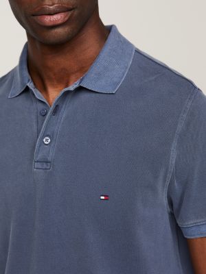 Garment Dyed Flag Embroidery Regular Polo Blue Tommy Hilfiger