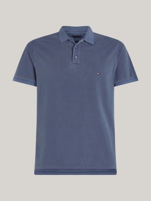 Garment Dyed Flag Embroidery Regular Polo Blue Tommy Hilfiger