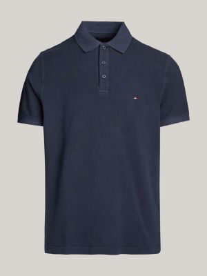 Garment Dyed Flag Embroidery Regular Polo Blue Tommy Hilfiger