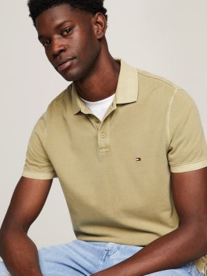 Regular Fit Poloshirt mit Stückfärbung | Grün | Tommy Hilfiger
