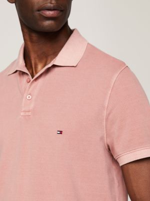 Garment Dyed Flag Embroidery Regular Polo Pink Tommy Hilfiger