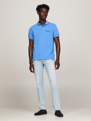 blue global stripe regular fit poloshirt für herren - tommy hilfiger