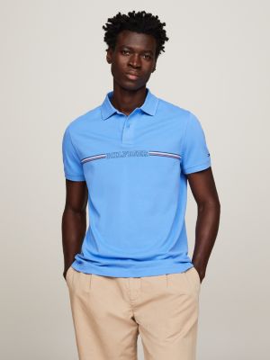 Regular fit polo met logo op de borst Blauw Tommy Hilfiger