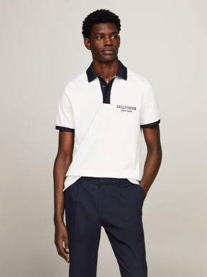 Hilfiger Monotype Logo Regular Fit Polo, White